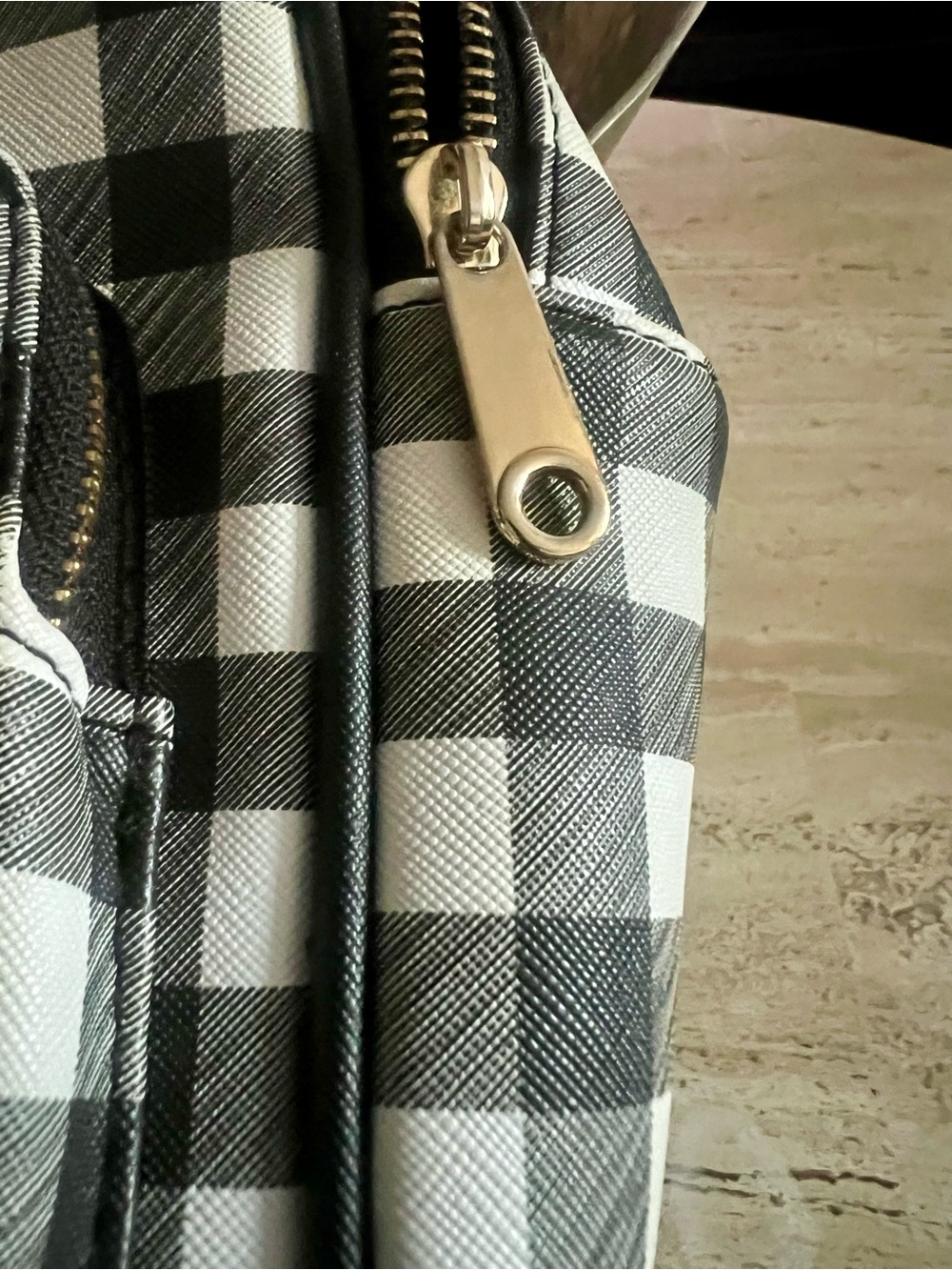 Black & White Check Mini Backpack - Picture 6 of 7